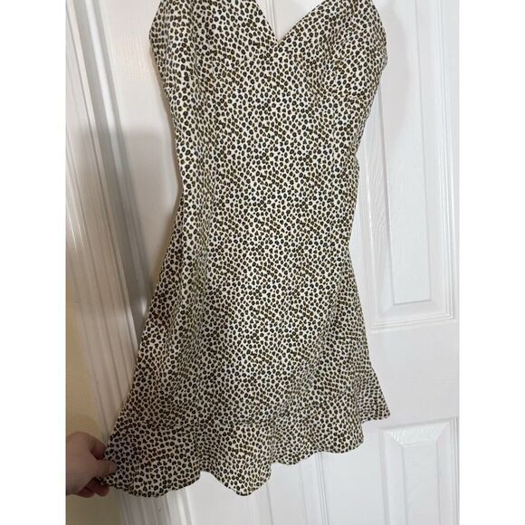 Forever 21‎ Cheetah Print Dress Y2K Baddie Babydoll Empire Waist McBling Chic S - Picture 4 of 7